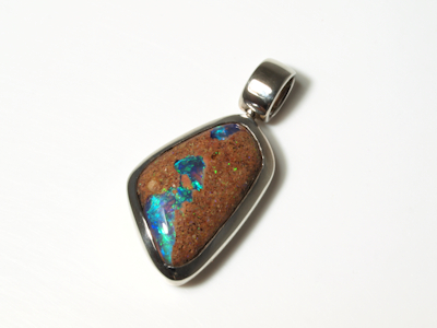 Selection of fine silver jewelry featuring natural Australian opals